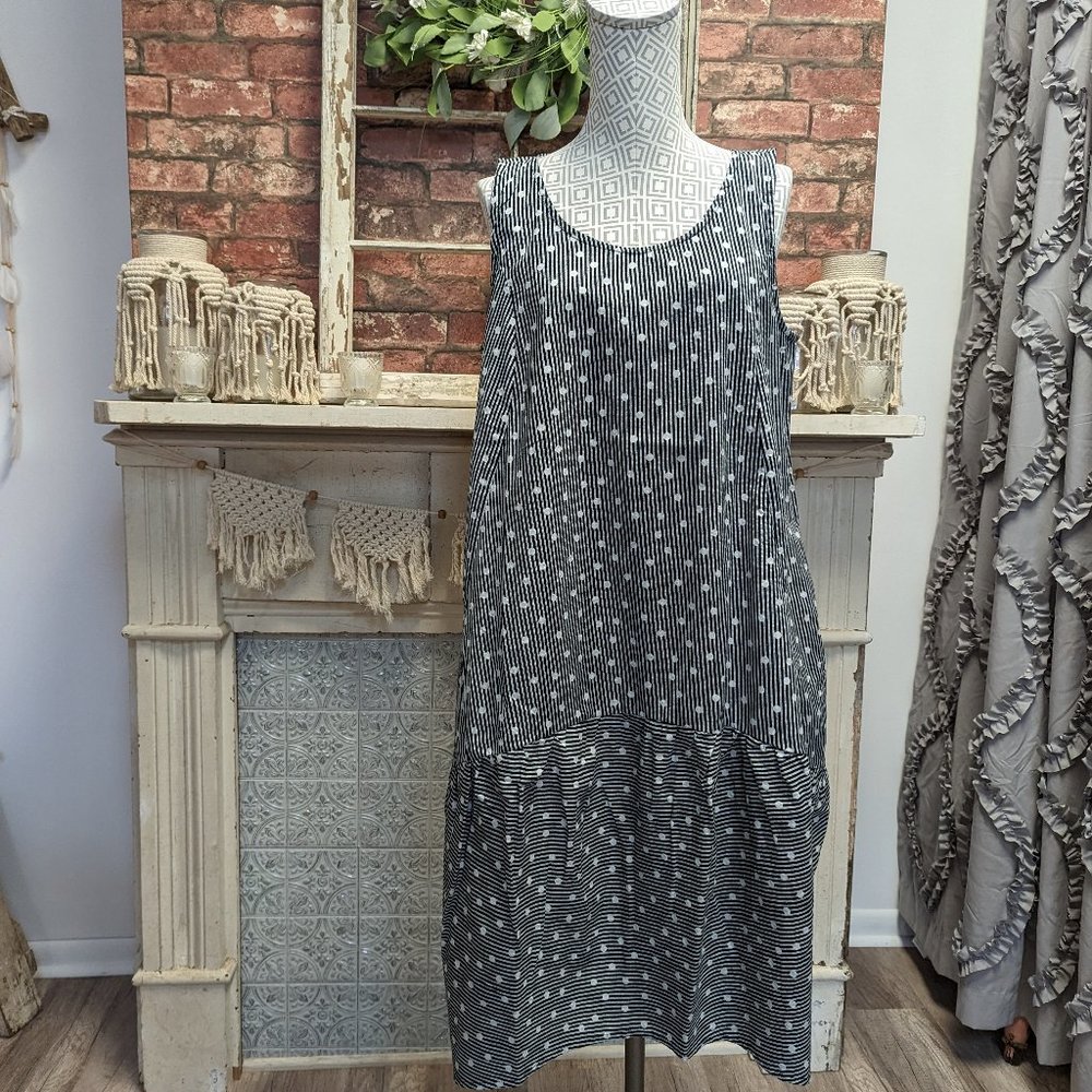 Tulip Sirena Dress, Black w/ White Dots; S, M, L, XL